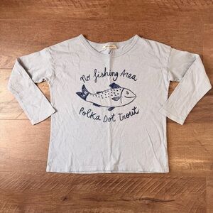 6-7Y Bobo Choses Polka Dot Trout Blue Tee